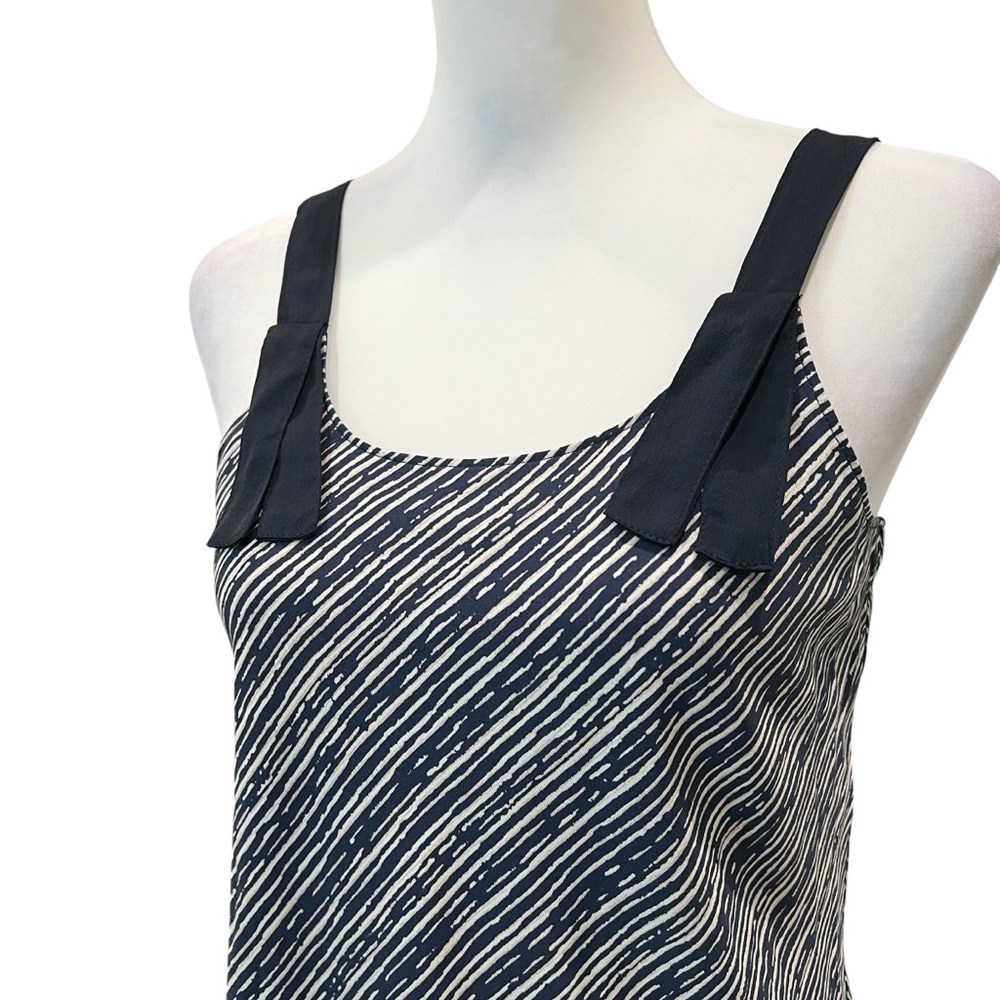 NIC+ZOE Spring Rain Print Tank Top Contrast Strap Blue White XS NEW - Picture 6 of 14